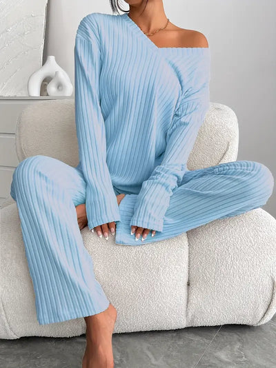 Carla | Conjunto em Canalé com Decote em V