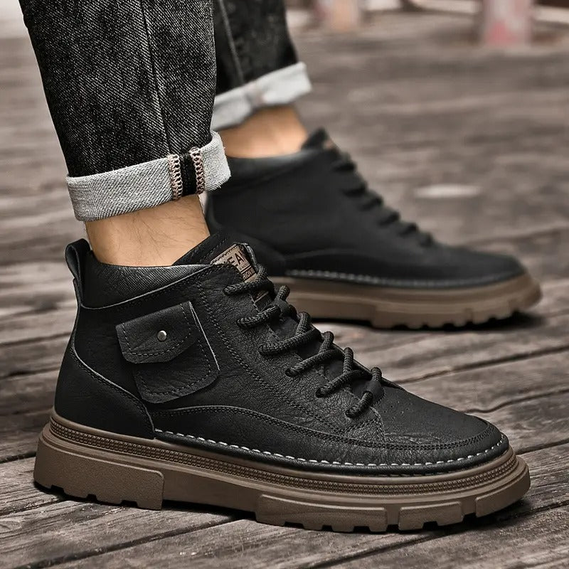 Derick | Botas ortopédicas de couro ⏐ Edição Premium